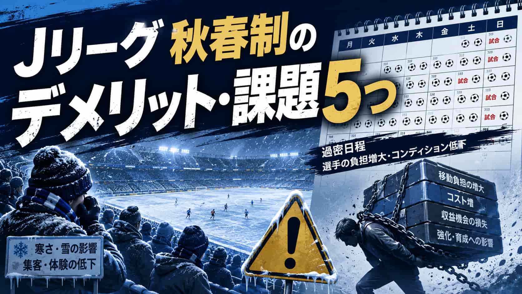 Jリーグ秋春制のデメリット・課題5つ