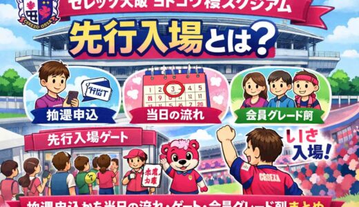 セレッソ大阪ヨドコウ桜スタジアムの先行入場とは？抽選申込から当日の流れ・ゲート・会員グレード別まとめ