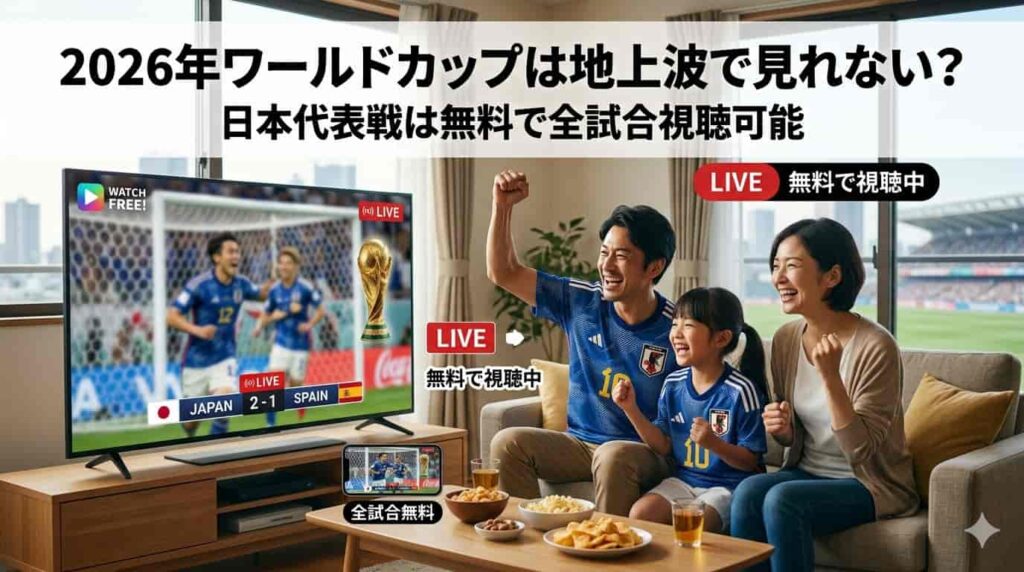 2026年ワールドカップは地上波で見れない?日本代表戦は無料で全試合視聴可能 | フットボール戦士