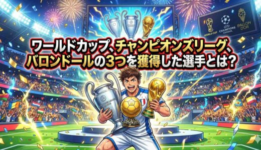 ワールドカップ、チャンピオンズリーグ、バロンドールの3つを獲得した選手は？