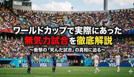 ワールドカップで実際にあった無気力試合を徹底解説