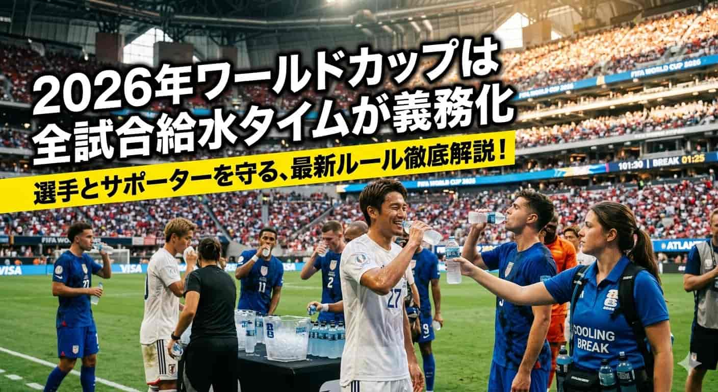 2026年ワールドカップは全試合給水タイムが義務化し休憩時間が合計21分に | フットボール戦士