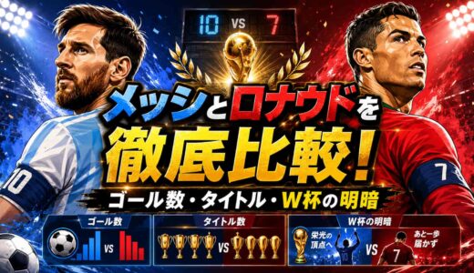 メッシとロナウドを徹底比較！ゴール数・タイトル・W杯の明暗