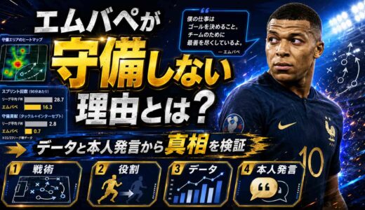 エムバペが守備しない理由とは？データと本人発言から真相を検証