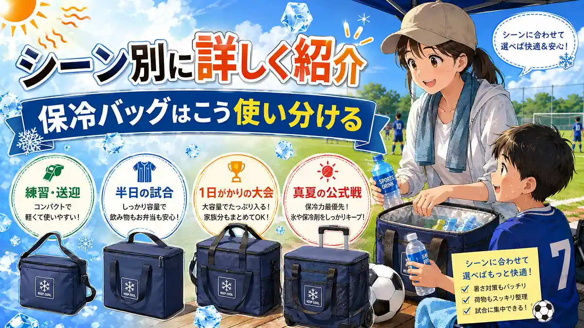 練習や送迎、半日の試合、一日大会、真夏の公式戦に合わせた保冷バッグの使い分け