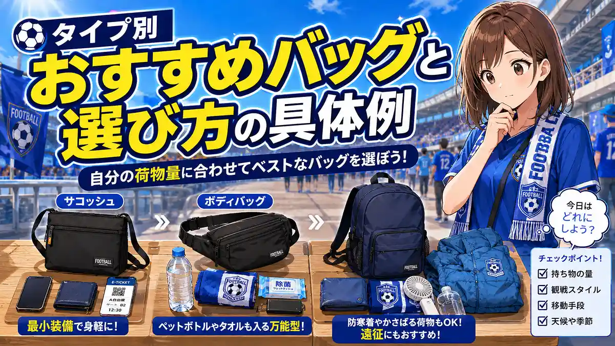 荷物量に合わせてサコッシュ・ボディバッグ・小型リュックを選ぶ観戦バッグの具体例