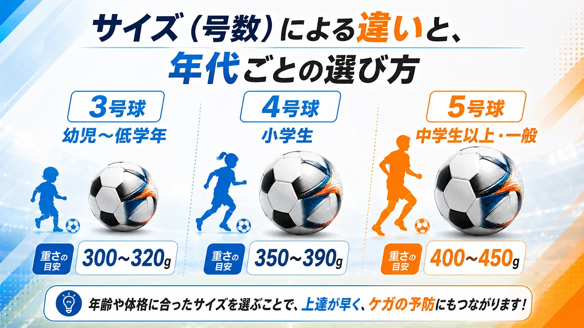 サイズ（号数）による違いと、年代ごとの選び方