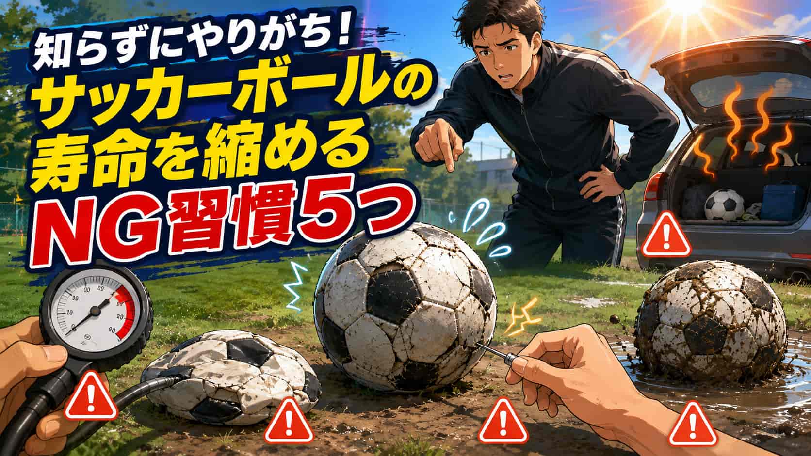 知らずにやりがち！サッカーボールの寿命を縮めるNG習慣5つ