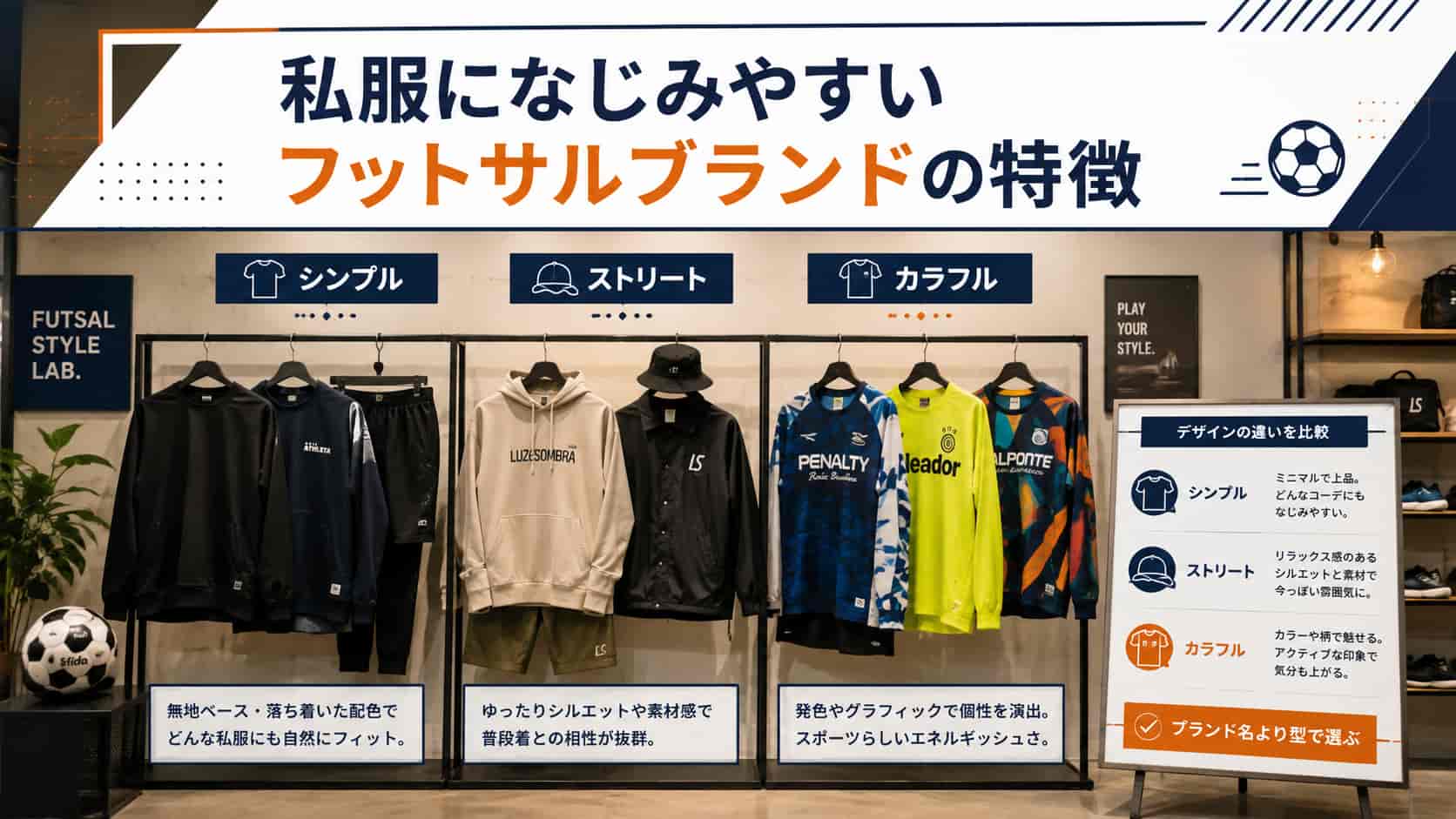 私服になじみやすいフットサルブランドの特徴