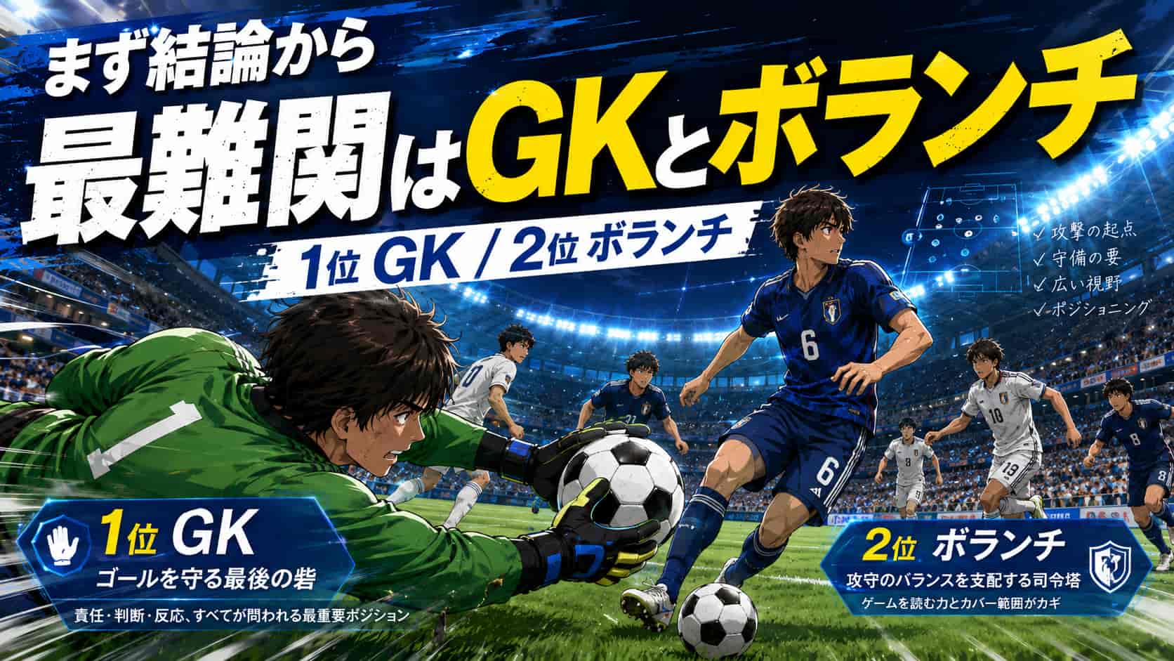 サッカーで難しいポジションはどこ？まず結論から