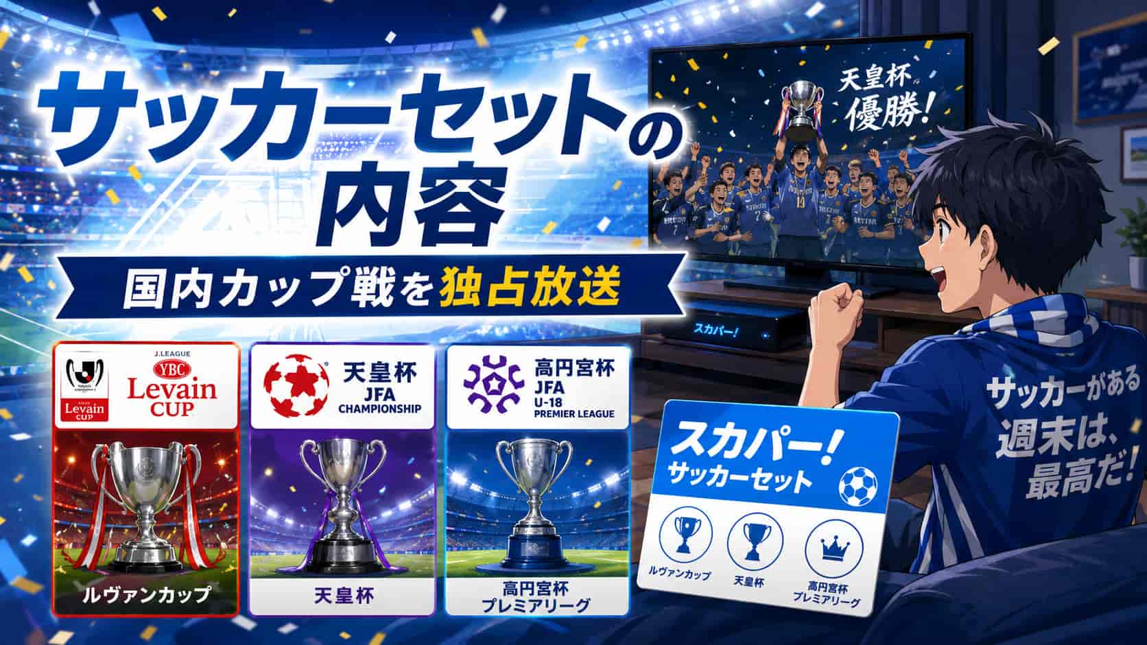 ルヴァンカップ・天皇杯・高円宮杯を視聴できるスカパー！サッカーセットの内容