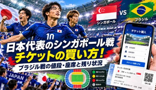日本代表のシンガポール戦チケットの買い方！ブラジル戦の値段・座席と残り状況